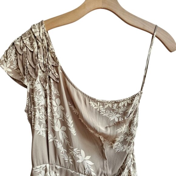 100% Silk Tracy Reese Asymmetrical One-Shoulder Floral Print Silk Dress Size 8 - Picture 5 of 14